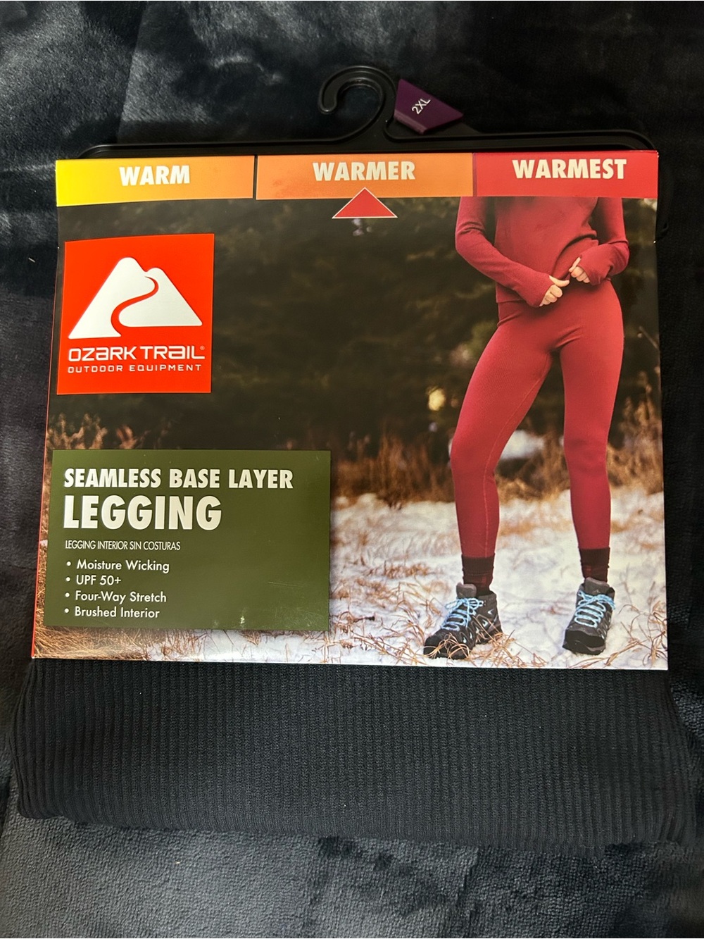 Ozark Trail Women's Warmer Thermal Seamless Fleece Bottom, Black Soot